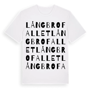 Långbrofallet ordlek t-shirt – ekologisk bomull t-shirt från Pinshirt