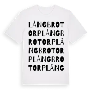 Långbrotorp ordlek t-shirt – ekologisk bomull t-shirt från Pinshirt