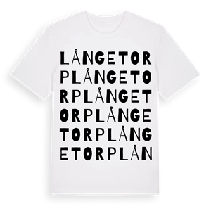 Långetorp ordlek t-shirt – ekologisk bomull t-shirt från Pinshirt