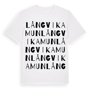 Långvika mun ordlek t-shirt – ekologisk bomull t-shirt från Pinshirt