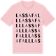 Pink Cotton t-shirt med Lassafall ordlek t-shirt