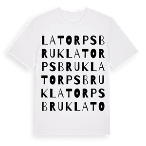 Latorpsbruk ordlek t-shirt – ekologisk bomull t-shirt från Pinshirt