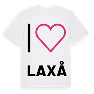 Jag älskar Laxå t-shirt stort tryck – ekologisk bomull t-shirt från Pinshirt