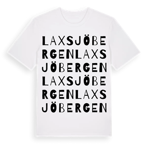 Laxsjöbergen ordlek t-shirt – ekologisk bomull t-shirt från Pinshirt