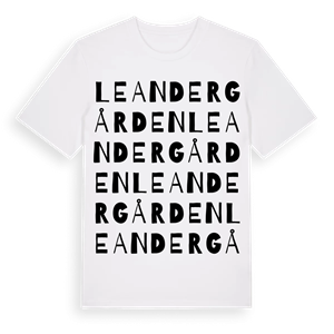 Leandergården ordlek t-shirt – ekologisk bomull t-shirt från Pinshirt