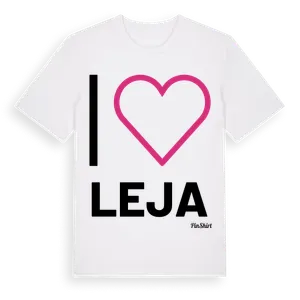 Jag älskar Leja t-shirt stort tryck – ekologisk bomull t-shirt från Pinshirt