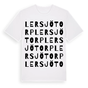 Lersjötorp ordlek t-shirt – ekologisk bomull t-shirt från Pinshirt