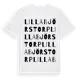 White t-shirt med Lilla Björstorp ordlek t-shirt