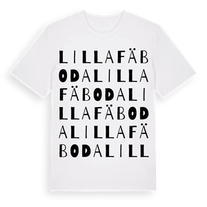 Lilla Fäboda ordlek t-shirt – ekologisk bomull t-shirt från Pinshirt