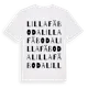 White t-shirt med Lilla Fäboda ordlek t-shirt