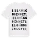 White t-shirt med Lilla Hägghemmet ordlek t-shirt