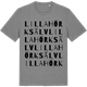 Mid Heather Gray t-shirt med Lilla Hörksälv ordlek t-shirt