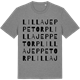 Mid Heather Gray t-shirt med Lilla Jeppetorp ordlek t-shirt