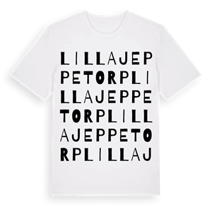 Lilla Jeppetorp ordlek t-shirt – ekologisk bomull t-shirt från Pinshirt