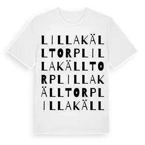 Lilla Källtorp ordlek t-shirt – ekologisk bomull t-shirt från Pinshirt