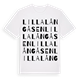 White t-shirt med Lilla Långåsen ordlek t-shirt