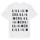 White t-shirt med Lilla Liden ordlek t-shirt