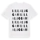 White t-shirt med Lilla Luggavi ordlek t-shirt