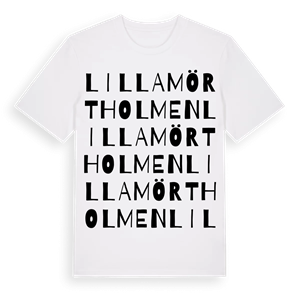 Lilla Mörtholmen ordlek t-shirt – ekologisk bomull t-shirt från Pinshirt