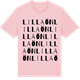 Pink Cotton t-shirt med Lilla ön ordlek t-shirt