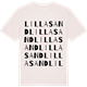 Vintage White t-shirt med Lilla Sand ordlek t-shirt