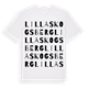 White t-shirt med Lilla Skogsberg ordlek t-shirt