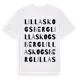 White t-shirt med Lilla Skogsberg ordlek t-shirt