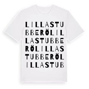 Lilla Stubberö ordlek t-shirt – ekologisk bomull t-shirt från Pinshirt