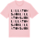 Pink Cotton t-shirt med Lilla Tomsjön ordlek t-shirt