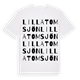 White t-shirt med Lilla Tomsjön ordlek t-shirt
