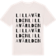 Vintage White t-shirt med Lilla världen ordlek t-shirt