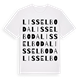 White t-shirt med Lisselboda ordlek t-shirt