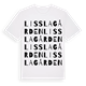 White t-shirt med Lisslagården ordlek t-shirt