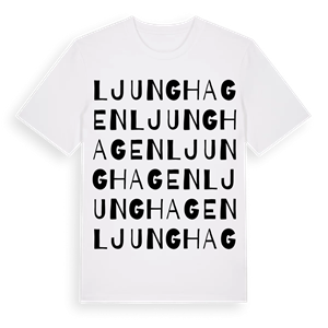 Ljunghagen ordlek t-shirt – ekologisk bomull t-shirt från Pinshirt