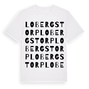 Lobergstorp ordlek t-shirt – ekologisk bomull t-shirt från Pinshirt
