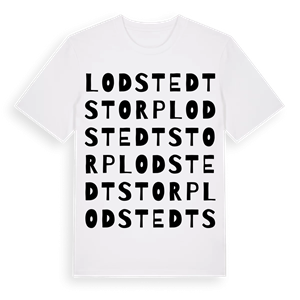 Lodstedtstorp ordlek t-shirt – ekologisk bomull t-shirt från Pinshirt