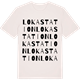 Vintage White t-shirt med Loka station ordlek t-shirt