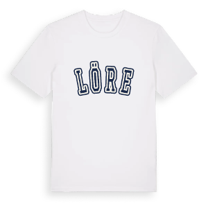 Löre college t-shirt – ekologisk bomull t-shirt från Pinshirt