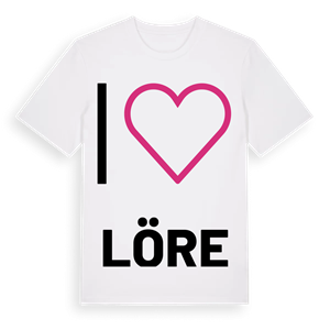 Jag älskar Löre t-shirt stort tryck – ekologisk bomull t-shirt från Pinshirt