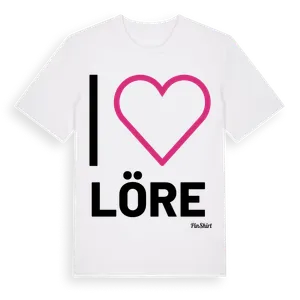 Jag älskar Löre t-shirt stort tryck – ekologisk bomull t-shirt från Pinshirt