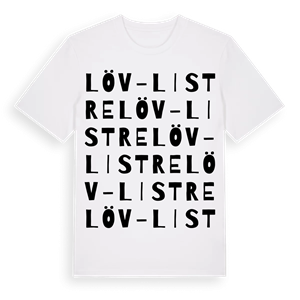 Löv-Listre ordlek t-shirt – ekologisk bomull t-shirt från Pinshirt