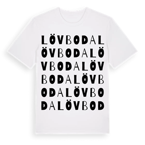 Lövboda ordlek t-shirt – ekologisk bomull t-shirt från Pinshirt