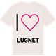 Vintage White t-shirt med Jag älskar Lugnet t-shirt stort tryck