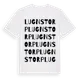 White t-shirt med Lugnstorp ordlek t-shirt