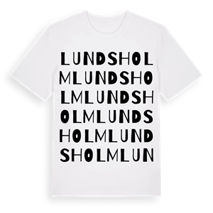 Lundsholm ordlek t-shirt – ekologisk bomull t-shirt från PinShirt