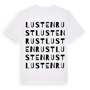 Lustenrust ordlek t-shirt – ekologisk bomull t-shirt från Pinshirt