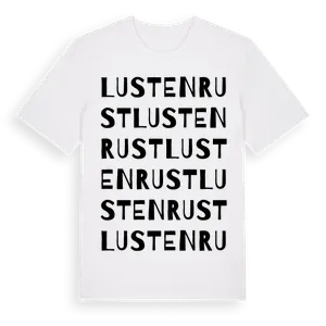 Lustenrust ordlek t-shirt – ekologisk bomull t-shirt från Pinshirt