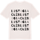 Vintage White t-shirt med Lustigbacken ordlek t-shirt