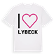 White t-shirt med Jag älskar Lybeck t-shirt stort tryck