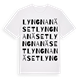 White t-shirt med Lyngnanäset ordlek t-shirt